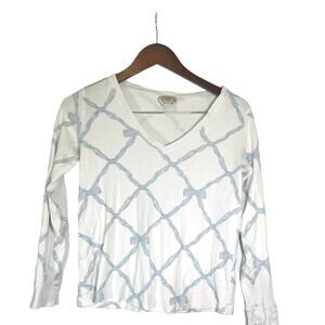 The Beaufort Bonnet Company Women’s Sleep Top TBBC‎ White/Blue Ribbon Bow XS